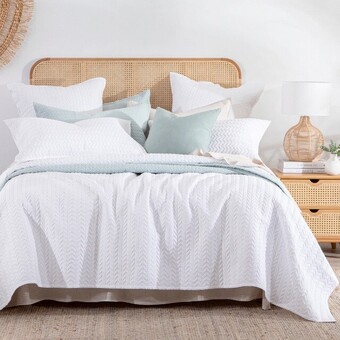 Pillow Talk Camden White Coverlet Set by Essentials offer