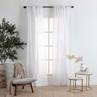Marina Sheer White Curtain Pair by Habitat