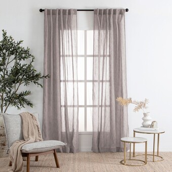 Marina Sheer Mink Curtain Pair by Habitat