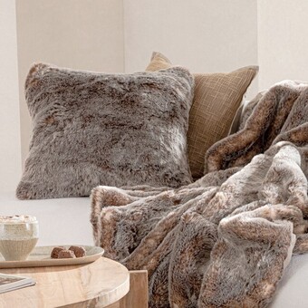 Pillow Talk Pelage Faux Fur Square Cushion by M.U.S.E. offer
