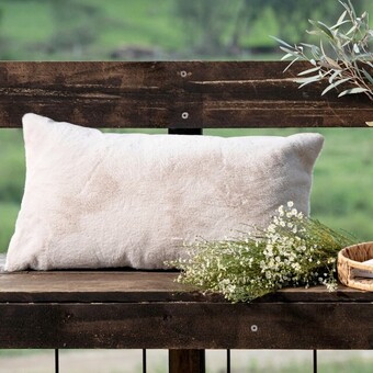 Pillow Talk Nevada Faux Fur Oblong Cushion by M.U.S.E. offer