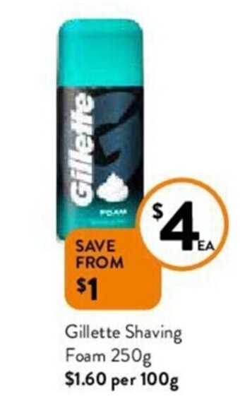 Foodworks Gillette Shaving Foam 250g offer