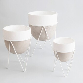 Pillow Talk Carlo Cement Planter with Stand by Aspire offer