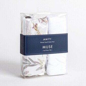 Pillow Talk Amity Shower Cap & Turban Pack by M.U.S.E. offer