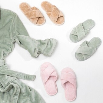 Pillow Talk Microplush Slippers by Essentials offer