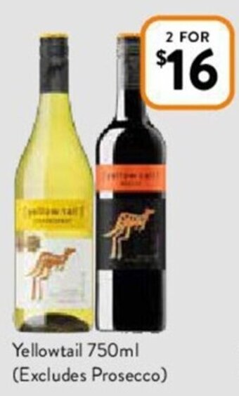 Foodworks Yellowtail 750ml (Excludes Prosecco) offer