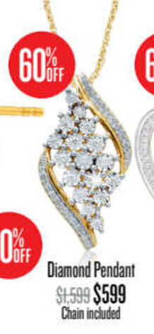 Shiels Diamond Pendant Chain included offer