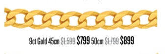 Shiels 9ct Gold 45cm offer