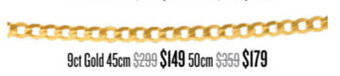 Shiels Chains 9ct Gold 45cm offer