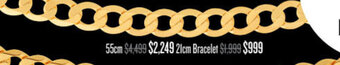 Shiels 9ct Solid Gold Bracelet 21cm offer