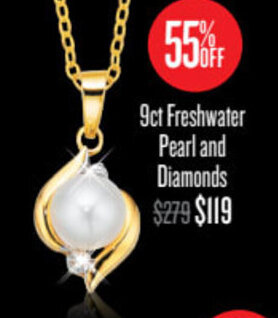 Shiels 9ct Freshwater Pearl and Diamonds offer