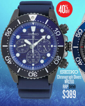 Shiels SEIKO Chronograph Divers WR200 offer