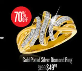 Shiels Gold Plated Silver Diamond Ring offer