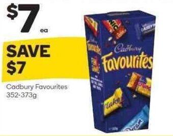 Woolworths Cadbury Favourites 352-373g offer