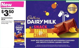 Woolworths Cadbury Snack Banana & Caramel Block 180g offer