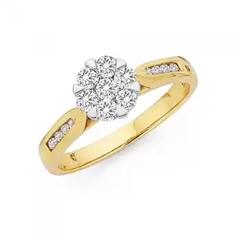 Goldmark 9ct Gold Cluster Diamond Ring offer