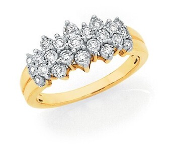 Goldmark 9ct Gold Diamond Cluster Dress Band offer