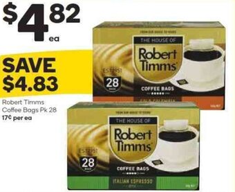 Woolworths Robert Timms Coffee Bags Pk 28 offer