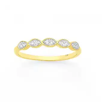 Goldmark 9ct Gold Diamond 5x Oval Bar Ring offer