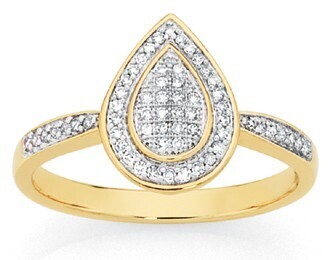 Goldmark 9ct Gold Diamond Pear Shape Dress Ring offer