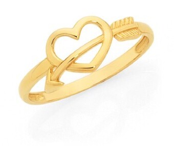 Goldmark 9ct Gold Cupid Arrow Open Heart Dress Ring offer