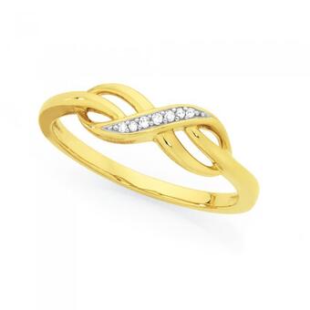 Goldmark 9ct Gold Diamond Infinity Ring offer