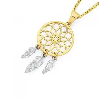 9ct Gold Two Tone Dream Catcher Pendant