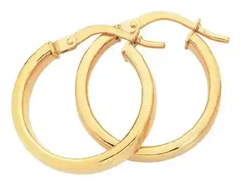 9ct Gold 15mm Square Tube Hoop Earrings