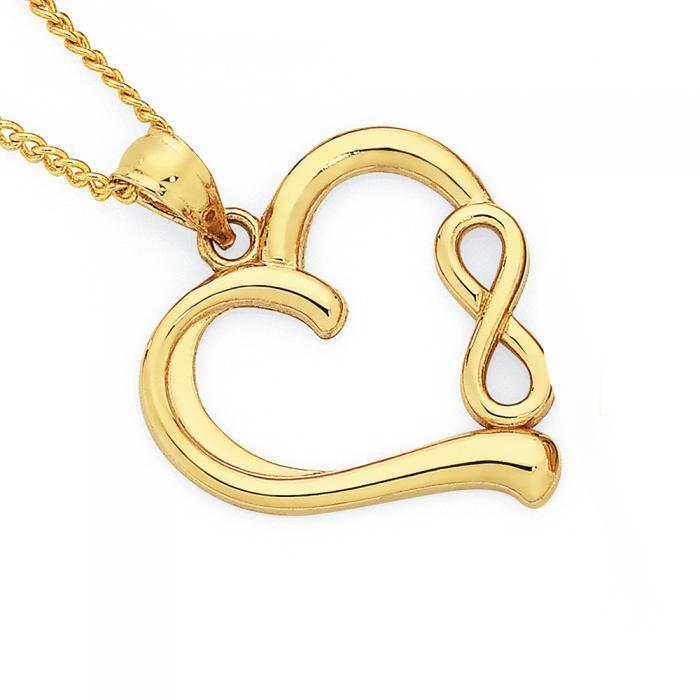 9ct Gold Heart Pendant with Infinity 