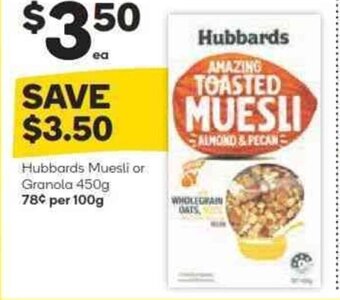 Woolworths Hubbards Muesli or Granola 450g offer