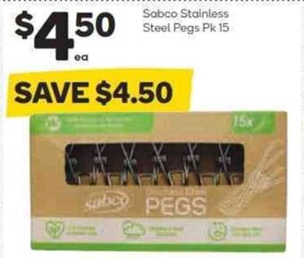 Woolworths Sabco Stainless Steel Pegs Pk 15 offer