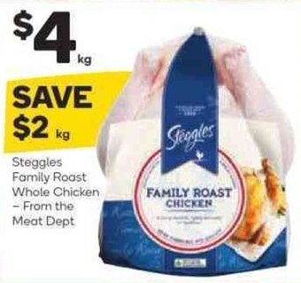 Woolworths Steggles Family Roast Whole Chicken - From the Meat Dept offer