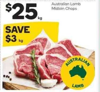Woolworths Australian Lamb Midloin Chops offer