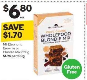 Woolworths Mt Elephant Brownie or Blondie Mix 350g offer