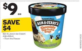 Woolworths Ben & Jerry's Ice Cream 438-458ml - From the Freezer offer
