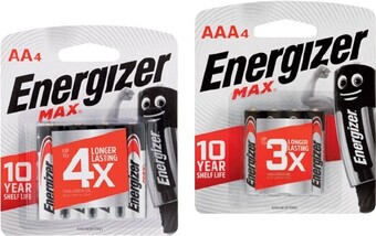 IGA Energizer Max AA 4 Pack or AAA Batteries 4 Pack offer