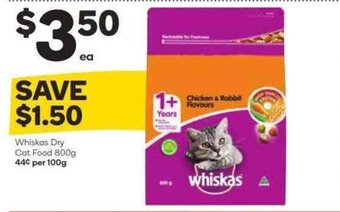 Woolworths Whiskas Dry Cat Food 800g offer