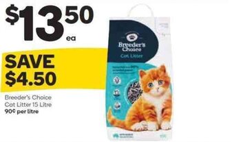 Woolworths Breeder's Choice Cat Litter 15 Litre offer
