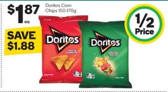 Woolworths Doritos Corn Chips 150-170g offer