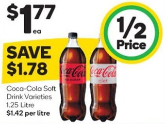 Woolworths Coca-Cola Soft Drink Varieties 1.25 Litre offer