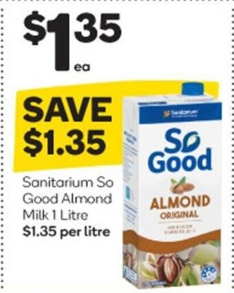 Woolworths Sanitarium So Good Almond Milk 1 Litre offer