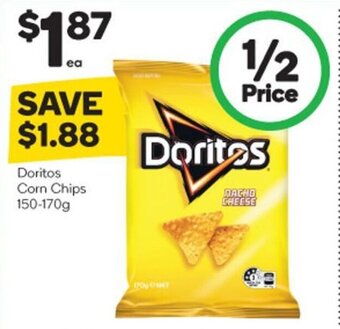 Woolworths Doritos Corn Chips 150-170g offer