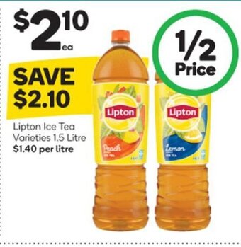 Woolworths Lipton Ice Tea Varieties 1.5 Litre offer