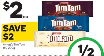 Woolworths Arnott's Tim Tam 160-200g offer