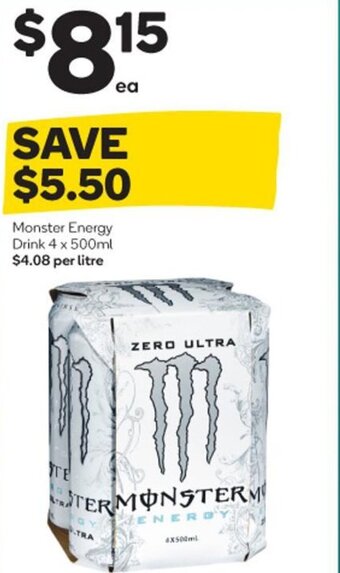 Woolworths Monster Energy Drink 4 x 500ml offer