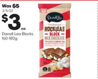 Woolworths Darrell Lea Blocks 160-180g offer