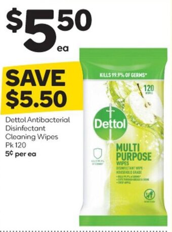 Woolworths Dettol Antibacterial Disinfectant Cleaning Wipes Pk 120 offer