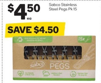 Woolworths Sabco Stainless Steel Pegs Pk 15 offer