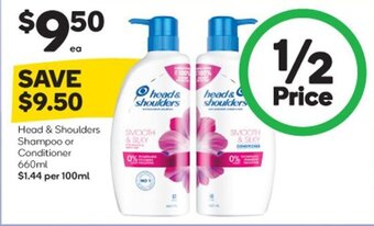 Woolworths Head & Shoulders Shampoo or Conditioner 660ml offer