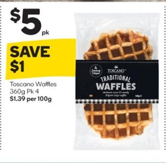 Woolworths Toscano Waffles 360g Pk 4 offer